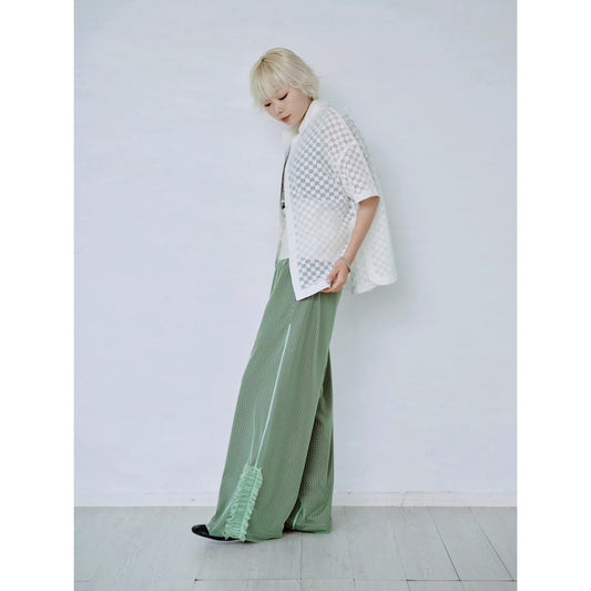 【PRE-ORDER】TULLE LAYERED PRINT WIDE PANTS