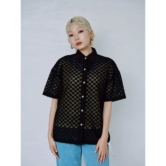 【PRE-ORDER】CHECK LACE SHIRT