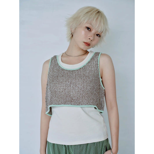 【PRE-ORDER】CROCHET STYLE KNIT VEST