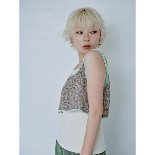 【PRE-ORDER】CROCHET STYLE KNIT VEST