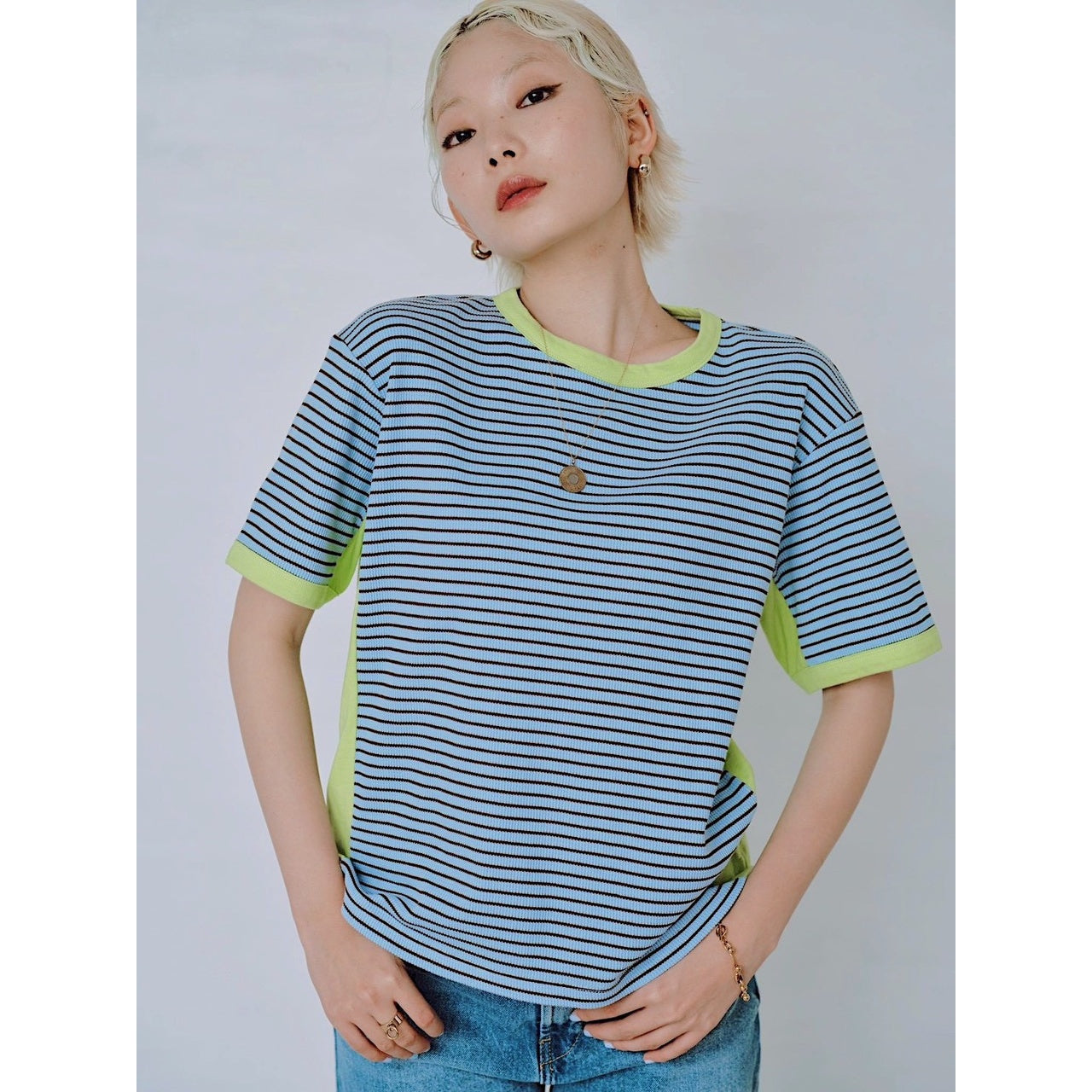 【PRE-ORDER】COLOR BLOCK STRIPED T-SHIRT