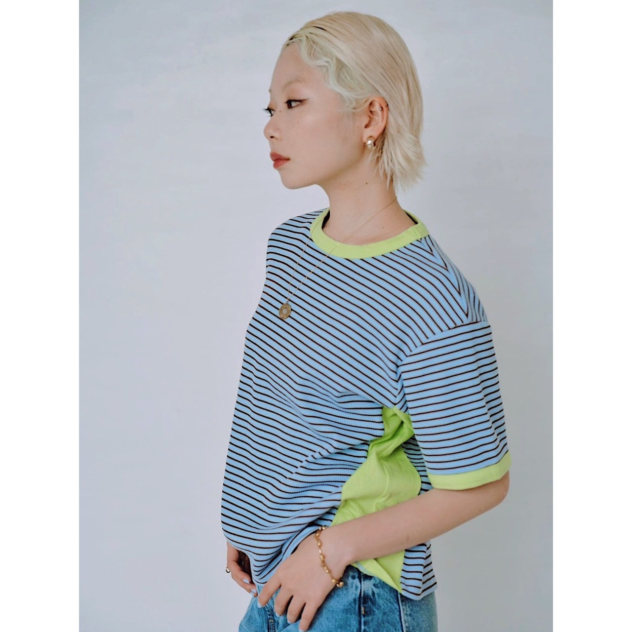 【PRE-ORDER】COLOR BLOCK STRIPED T-SHIRT