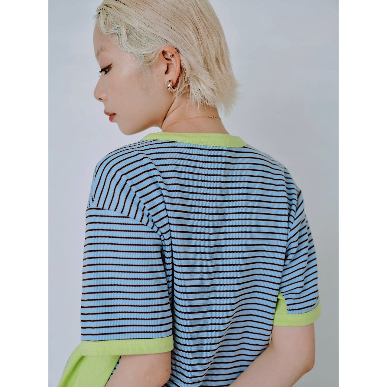 【PRE-ORDER】COLOR BLOCK STRIPED T-SHIRT