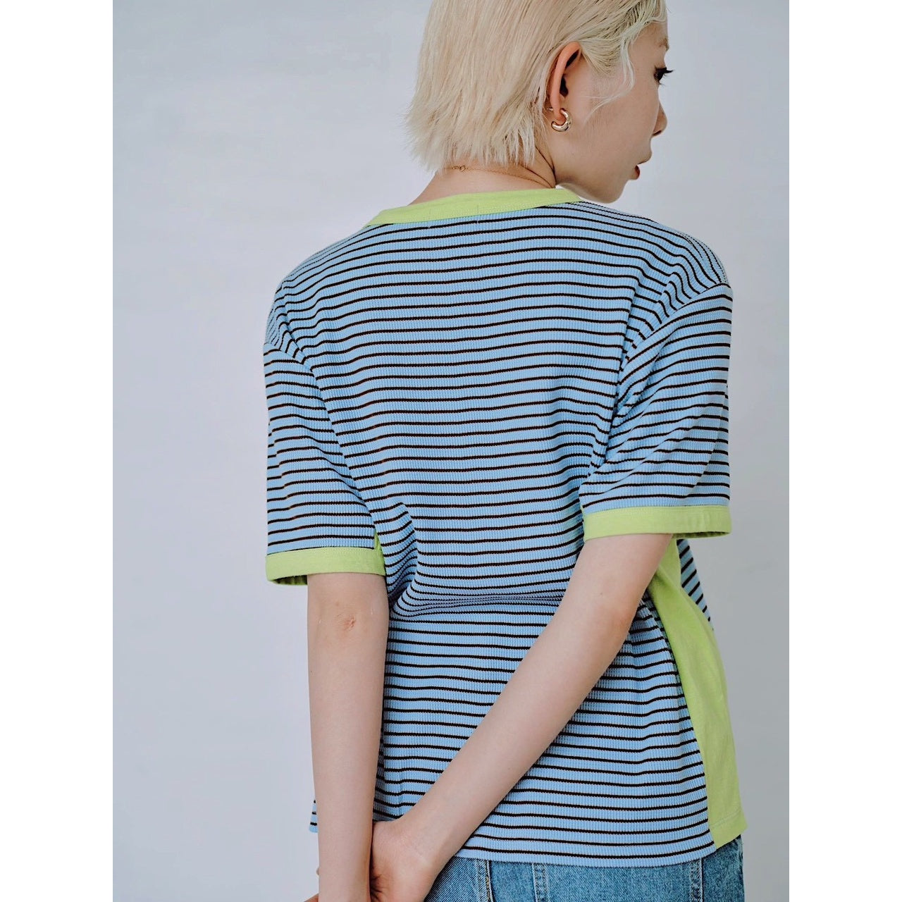 【PRE-ORDER】COLOR BLOCK STRIPED T-SHIRT