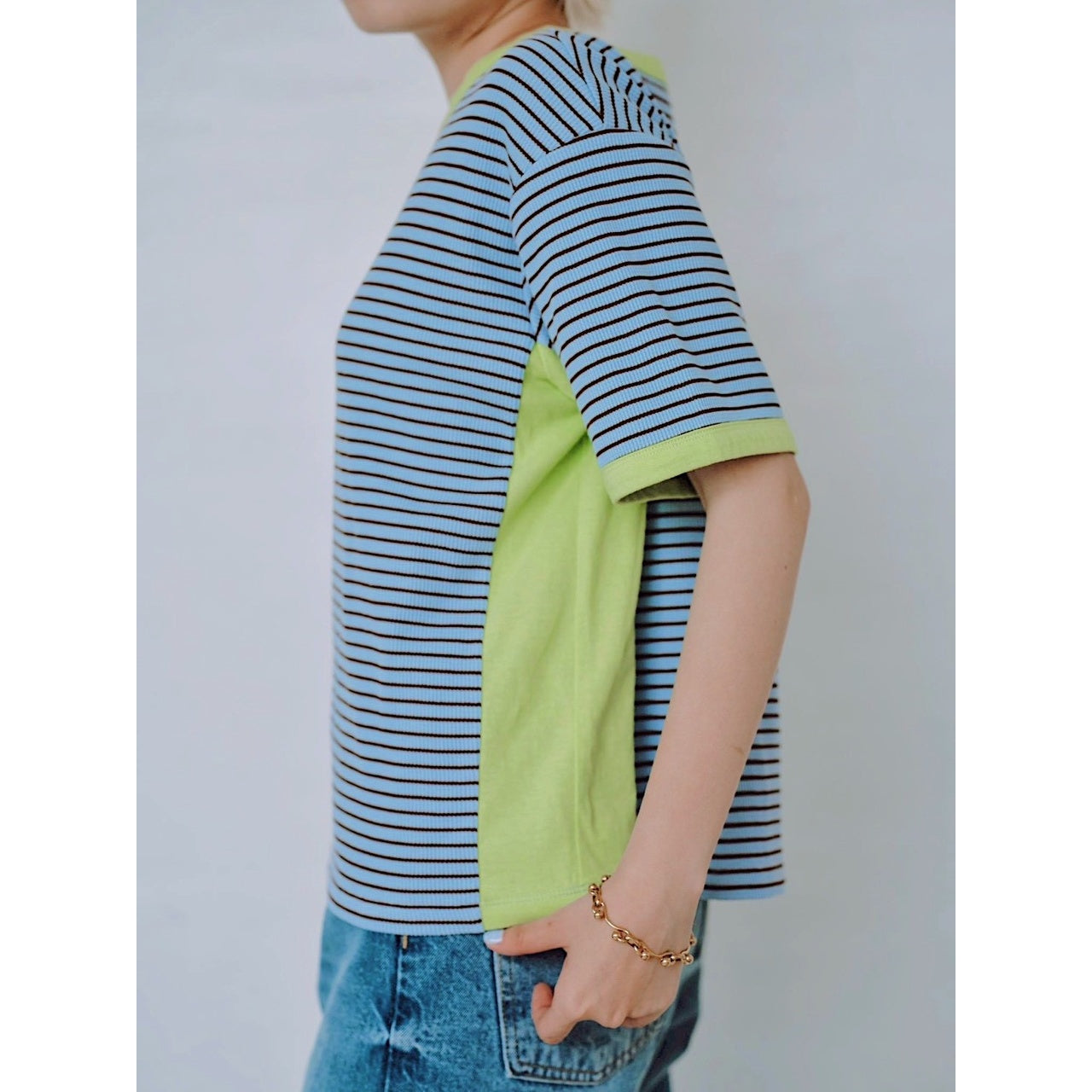 【PRE-ORDER】COLOR BLOCK STRIPED T-SHIRT