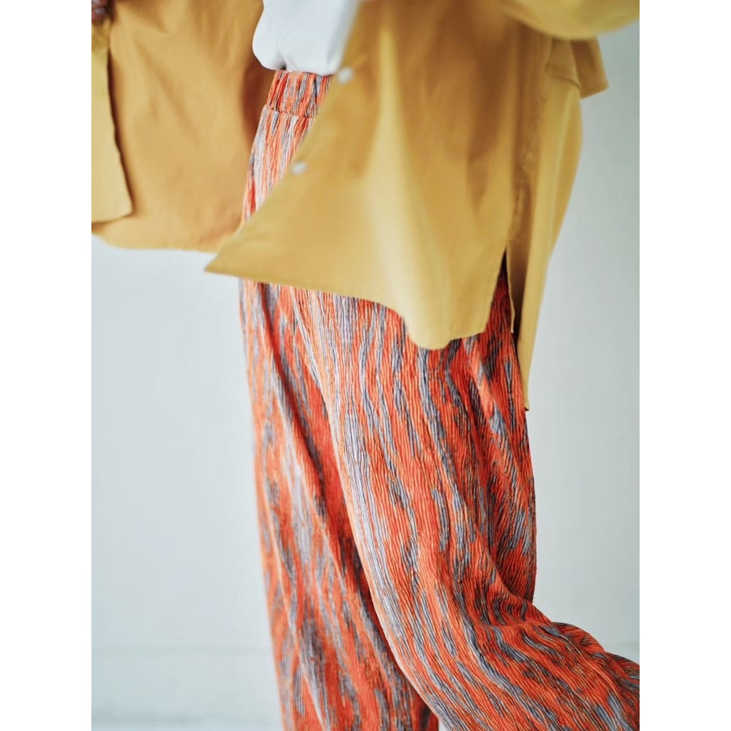 PRINT WIDE PANTS