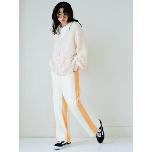 CONTRAST STITCH KNIT CARDIGAN