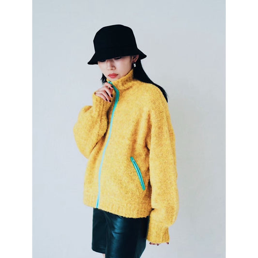 LOOP YARN ZIP UP KNIT BLOUSON