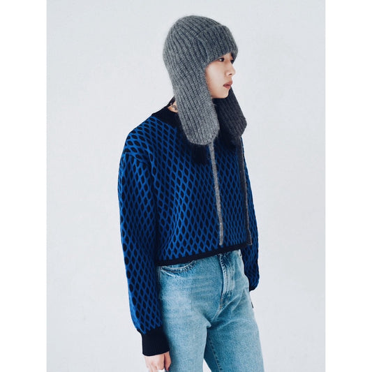 JACQUARD SHORT KNIT TOP