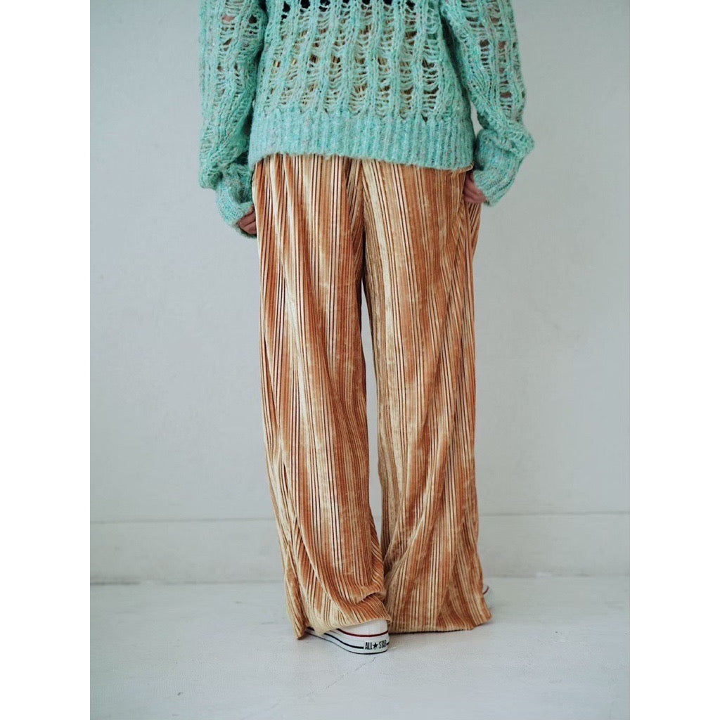 VELOUR PLEATED PANTS