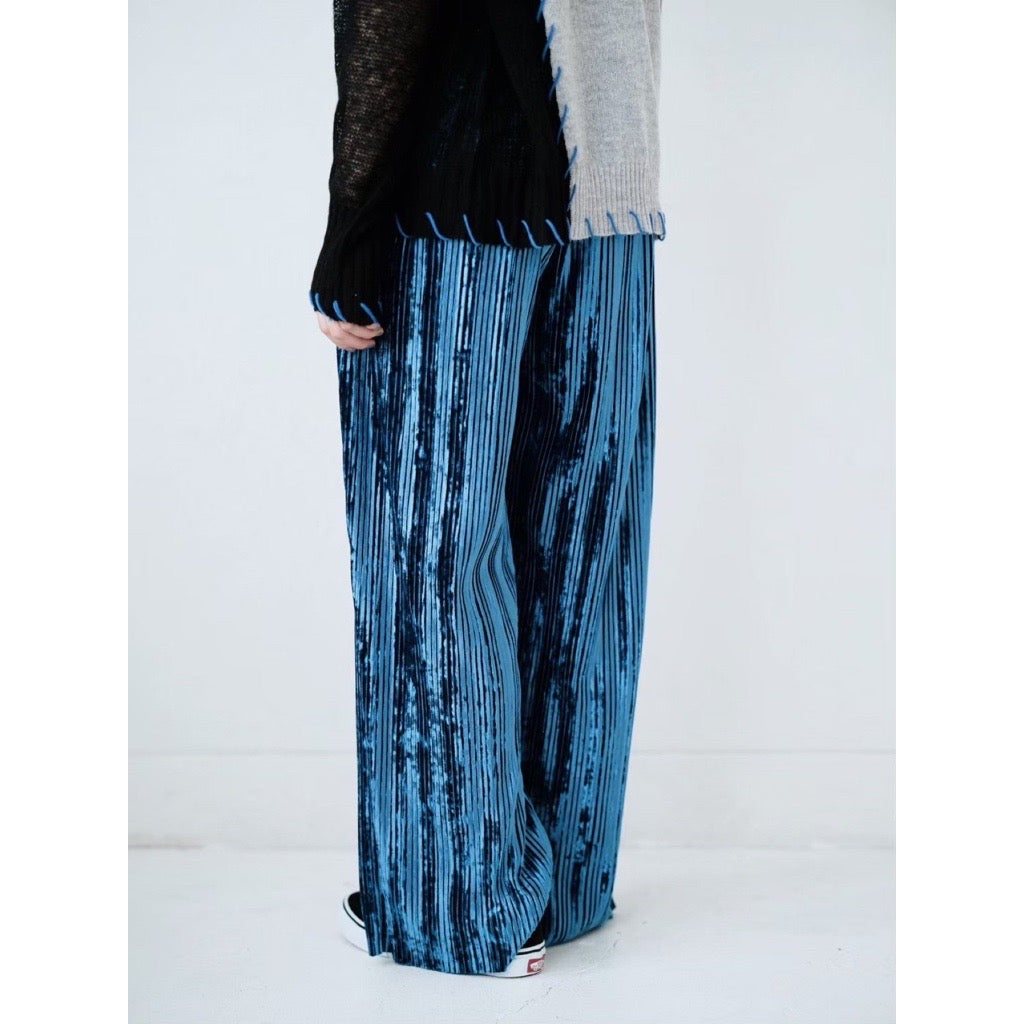 VELOUR PLEATED PANTS