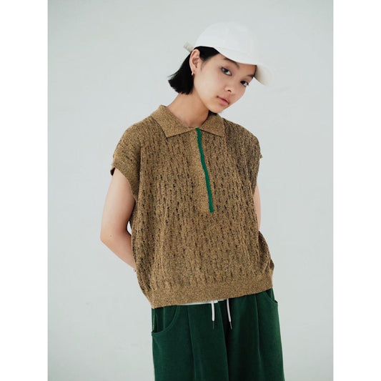 LOOP YARN SLEEVELESS TOP