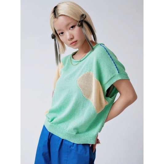 PUDDLE PATTERN KNIT TOP
