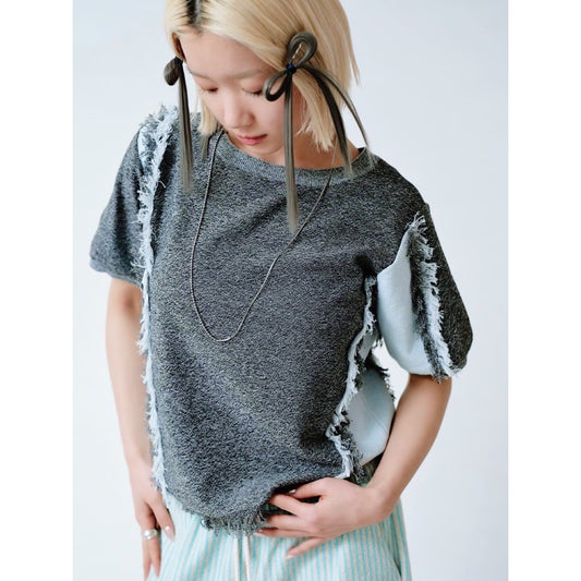 FRINGE KNIT T-SHIRT