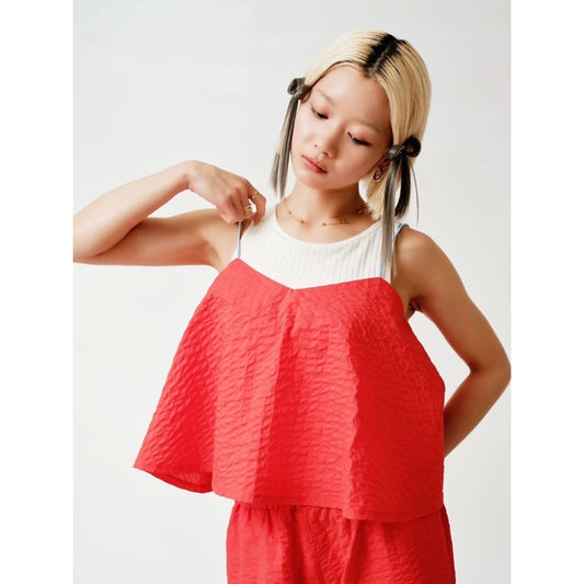 BUMPY FABRIC FLARE CAMISOLE