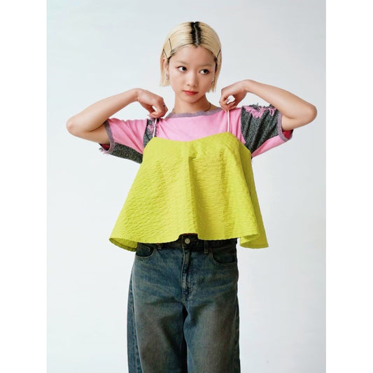 BUMPY FABRIC FLARE CAMISOLE