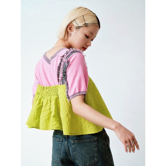 BUMPY FABRIC FLARE CAMISOLE