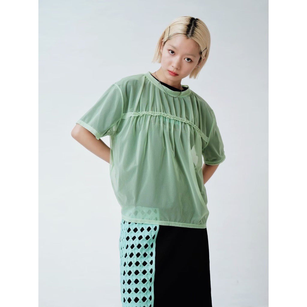 エイチシーエーイー HCAE SLEEVELESS CONTRAST STITCH TOP （MINT） エイチシーエーイー HCAE SLEEVELESS CONTRAST STITCH TOP