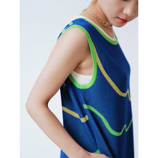 WAVE PATTERN KNIT DRESS