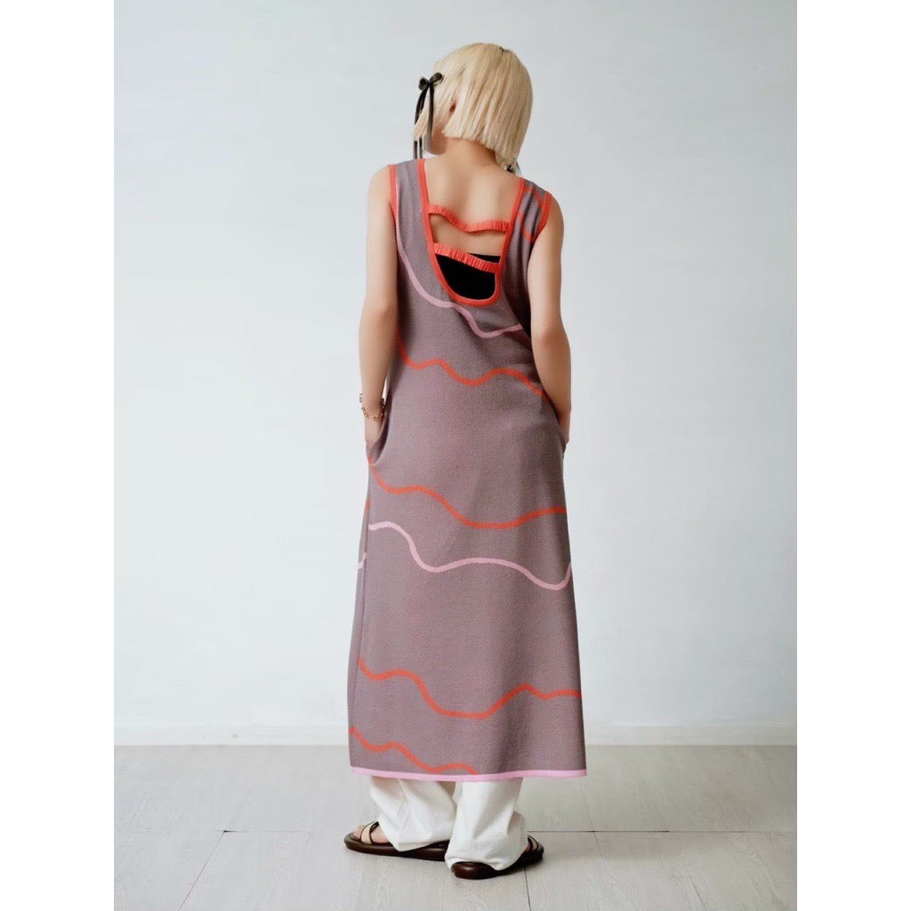 wave pattern knit dress Wave Dress For Little Miss