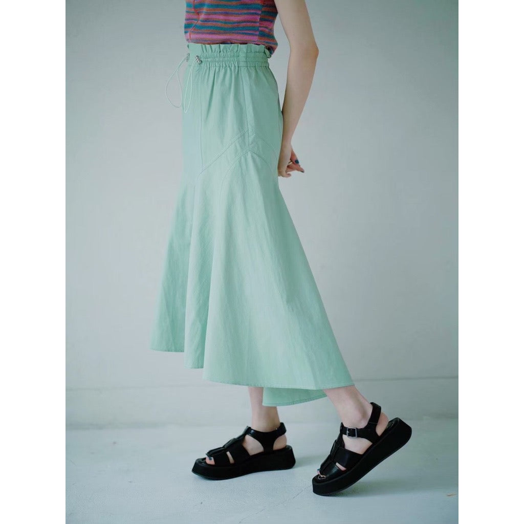 CONTRAST STITCH FLARE SKIRT