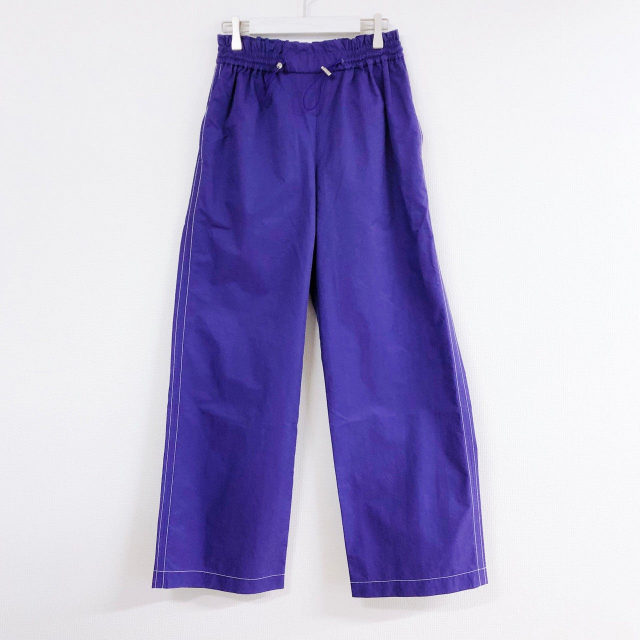 CONTRAST STITCH WIDE PANTS