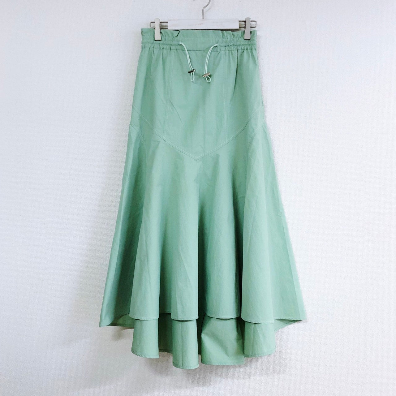 CONTRAST STITCH FLARE SKIRT